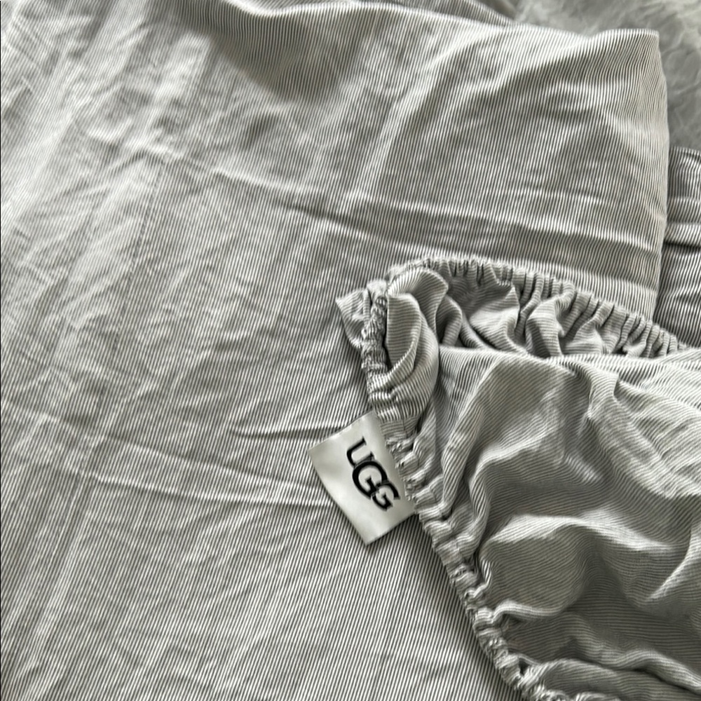 UGG Gray Pinstripe Bedding Set no pillow cases